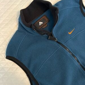 Vintage Nike ACG Blue Fleece Jacket with Orange Logo
